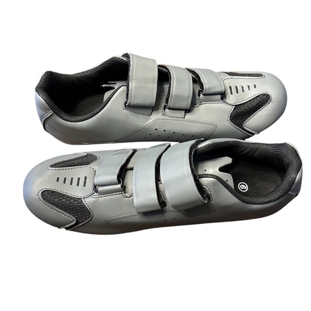 K‎ Road Cycling Shoes Grey Triple Strap Cleats Included Size 9 Mens